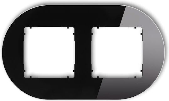 Icon Universaler Rahmen Doppelstrich Glas Effekt Rahmen Schwarz Unten Schwarz 12-12-irso-2