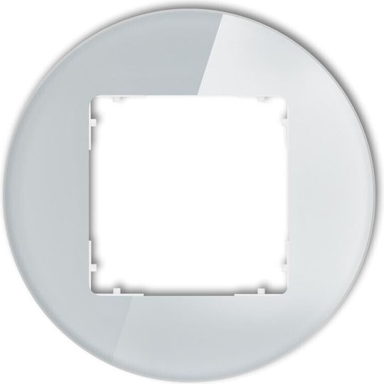 Icon Universal Frame Single Round Glass Effect Frame Gray Bottom White 15-0-irso-1