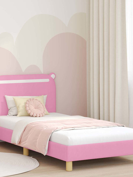 Kids Bed Single Pink for Mattress 90x200cm