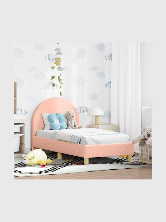 Pat pentru Copii Single Roz pentru Saltea 70x140cm