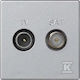 Simon Connect Socket K45 Antenna Tv-sat Anodized Aluminum K130a/8