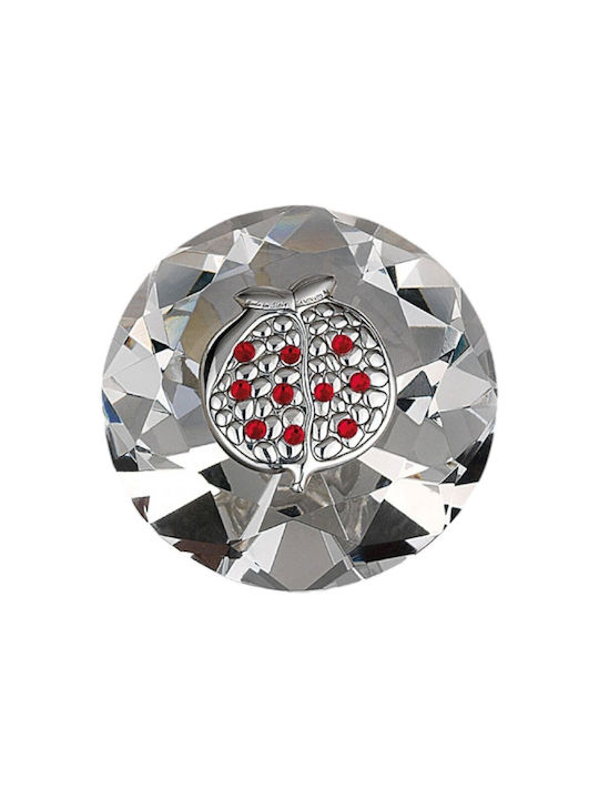Kalliopi Silver Γούρι Ρόδι Λευκό 6x6cm
