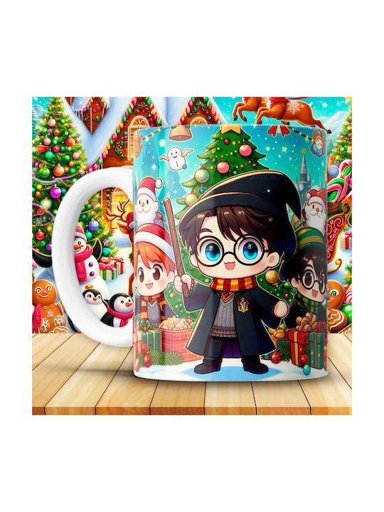 Cana Ceramică Albă De Crăciun 330ml Model Harry...
