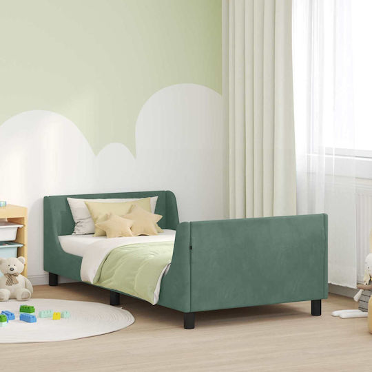 Pat pentru Copii Single Albastru deschis pentru Saltea 80x200cm