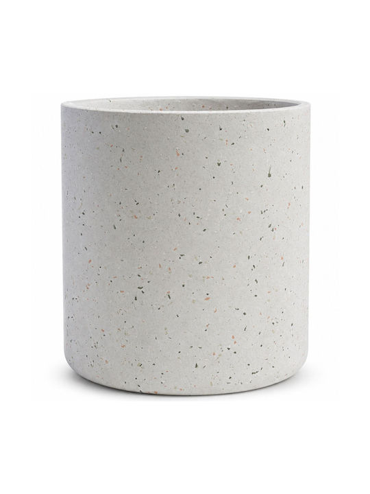 Supergreens Γλάστρα Πήλινη Λευκό Terrazzo 26x26x25εκ.