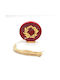 G2026/395 Tabletop Ceramic Decorative Gold Wreath Gold Tassel Grekas Home