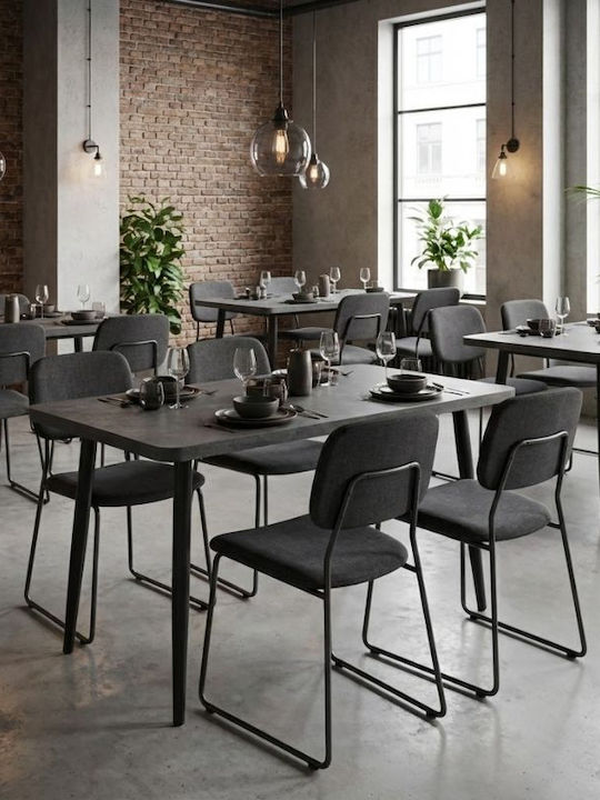 Levico Table Dining Room Wooden Dark Concrete Grey 120x70x75cm
