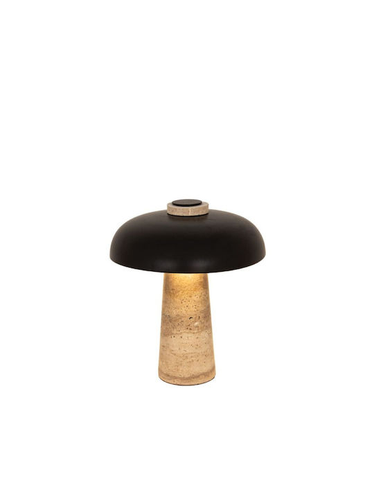 Viokef Lora Tischlampe mit Schwarz Schirm und Beige Basis
