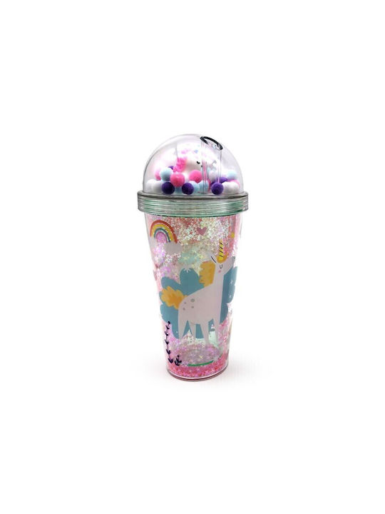 Puckator Glass Cup with Straw 500ml