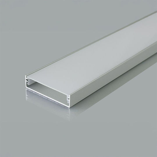 Профил Алуминий Широк 40x10mm Led Ленти Опал Капак 2m V-tac 24100