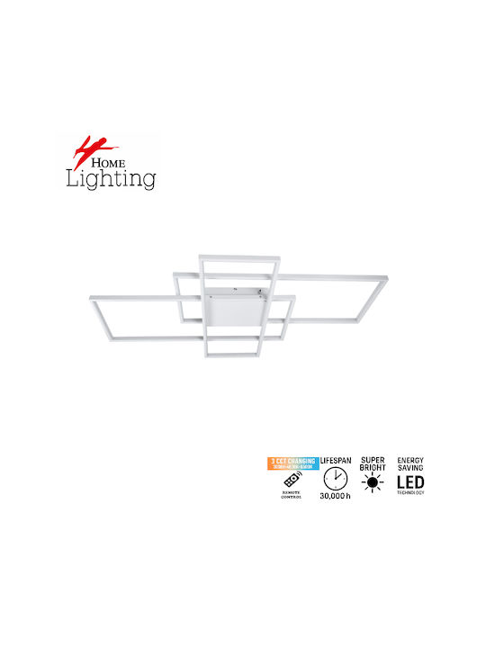 Home Lighting Πλαφονιέρα Οροφής 86εκ. Λευκή με Ενσωματωμένο LED