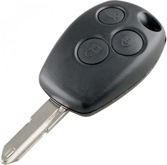 Husă Pentru Chei Auto Compatibilă Renault Clio Megane Modus Espace Scenic Laguna Dacia Logan Duster Sandero 3 Butoane Neagră Ne73