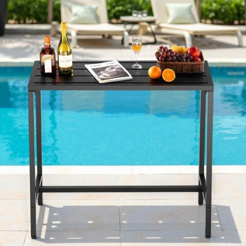 Outdoor Bar Free Standing Metal Table Bronze 100x37.5xcm