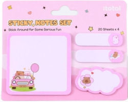 Set Bilețele Autocolante Semn de Carte & Sticky Note Capybara Roz Itotal