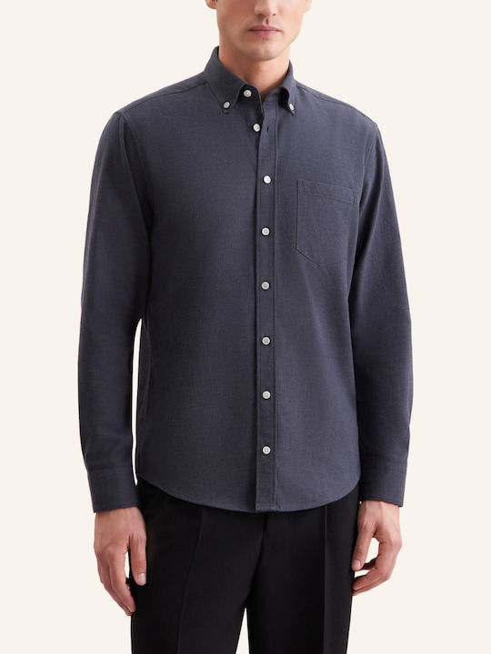 Seidensticker Long-sleeved Cotton Shirt Gray