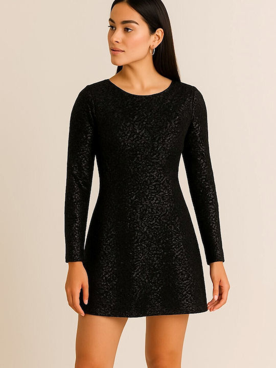 Rochie Mini De Seară Din Satin Neagră