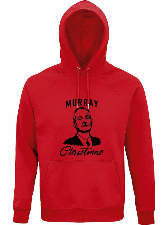 Hoodie Unisex Organic " Murray Christmas Bill Murray Fan " Red Hoodie Unisex Organic " Murray Christmas Bill Murray Fan " Red