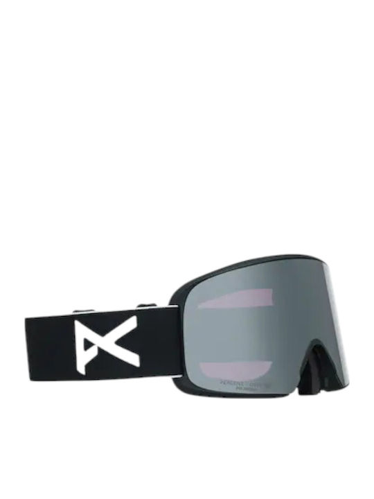 Anon Μάσκα Σκι & Snowboard Ενηλίκων Μαύρη με Φακό σε Μαύρο Χρώμα