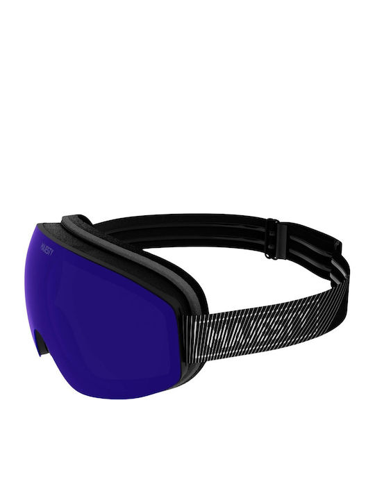 Majesty Force Μάσκα Σκι & Snowboard Ενηλίκων Μαύρη με Φακό σε Μαύρο Χρώμα