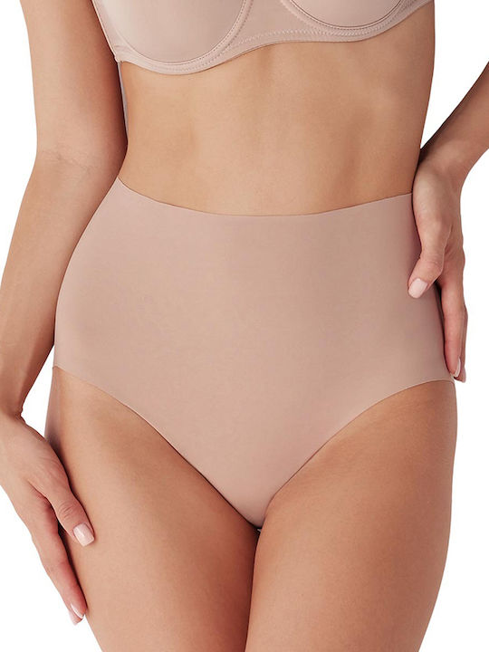 Hochtailliert Damen Slip Nahtlos Beige