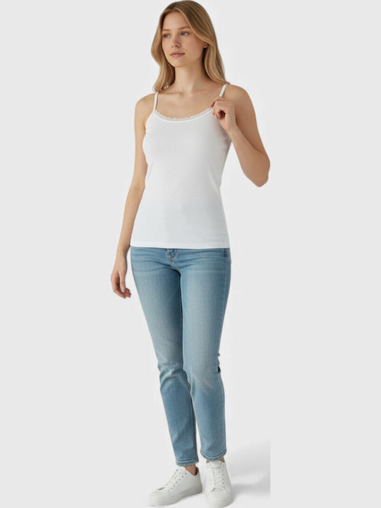 Sexen Women's T-Shirt with Spaghetti Strap White