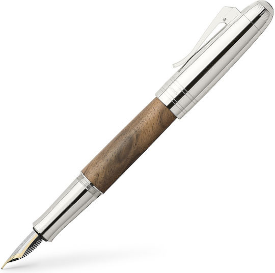 Faber-Castell Πένα Γραφής Medium Καφέ Ξύλινη με Καφέ Μελάνι