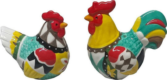 Pride Rooster Ceramic Salt And Pepper Set 9.9×6×9.6 Cm