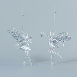 Acryl Fee 2 Verschiedene Designs Silber Glitzer 8,8x15,2cm