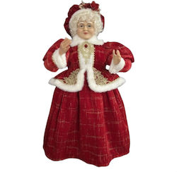 Коледна Декоративна Фигура Mrs Claus Стъклени Очила И Червена Рокля 60см Коледна Декоративна Фигура Mrs Claus Стъклени Очила И Червена Рокля 60см