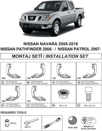 Side Step Bases Dma Nissan Navara 2005-2015 Pk D40 Nissan Omtec Automotiv