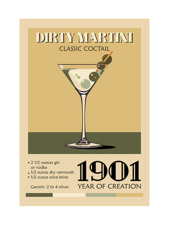 Poster Vintage Dirty Martini Classic Cocktail Pst25375 21cm X 30cm