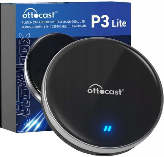 Ottocast Безжичен Адаптер За Carplay Android Auto Ottoaibox P3 Lite Apple Iphone Android Серия Черен