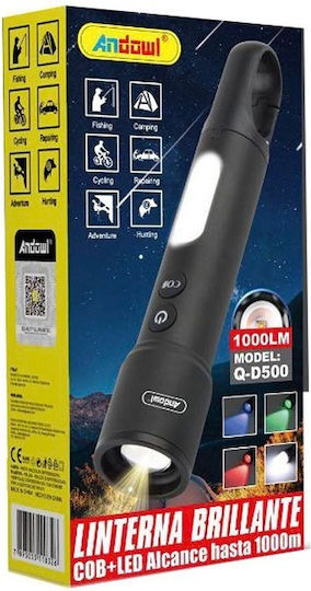 Andowl Lanternă LED cu Luminozitate Maximă 1000lm