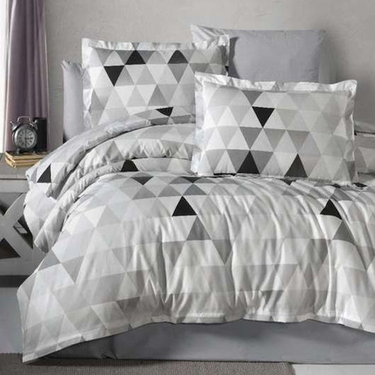 MayHome Bettwäsche-Set Halb-Doppel mit Gummiband 120x200+25cm. Geometric 3Stück