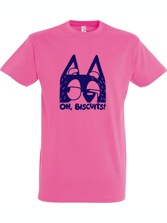 Children's Unisex T-shirt Bluey Oh Biscuits Pink