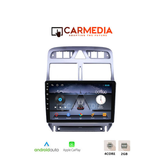 Carmedia Ηχοσύστημα Αυτοκινήτου για Peugeot 307 2001-2008 (Bluetooth/USB/WiFi/GPS/Apple-Carplay/Android-Auto) με Οθόνη Αφής 9"