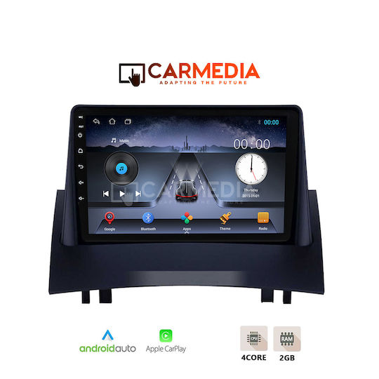 Carmedia Ηχοσύστημα Αυτοκινήτου για Renault Megane 2002-2008 (Bluetooth/USB/WiFi/GPS/Apple-Carplay/Android-Auto) με Οθόνη Αφής 9"