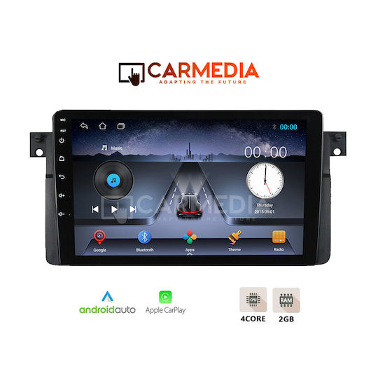 Carmedia Sistem Audio Auto pentru BMW Serie 3 (E46) 1998-2005 (Bluetooth/USB/Wi-Fi/GPS/Apple CarPlay/Android Auto) cu Ecran Tactil 9"