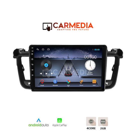 Carmedia Car Audio System for Peugeot 508 2010-2015 with Touch Screen 9 inches Bluetooth USB Wi-Fi GPS Apple CarPlay Android Auto
