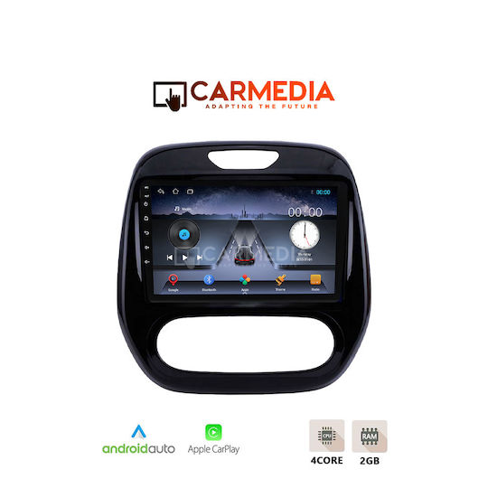 Carmedia Car Audio System for Renault Captur 2013-2019 with A/C (Bluetooth/USB/WiFi/GPS/Apple-Carplay/Android-Auto) with Touch Screen 9"