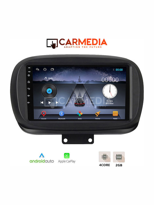 Carmedia Car Audio System for Fiat 500X 2014 (Bluetooth/USB/WiFi/GPS/Apple-Carplay/Android-Auto) with Touch Screen 9"