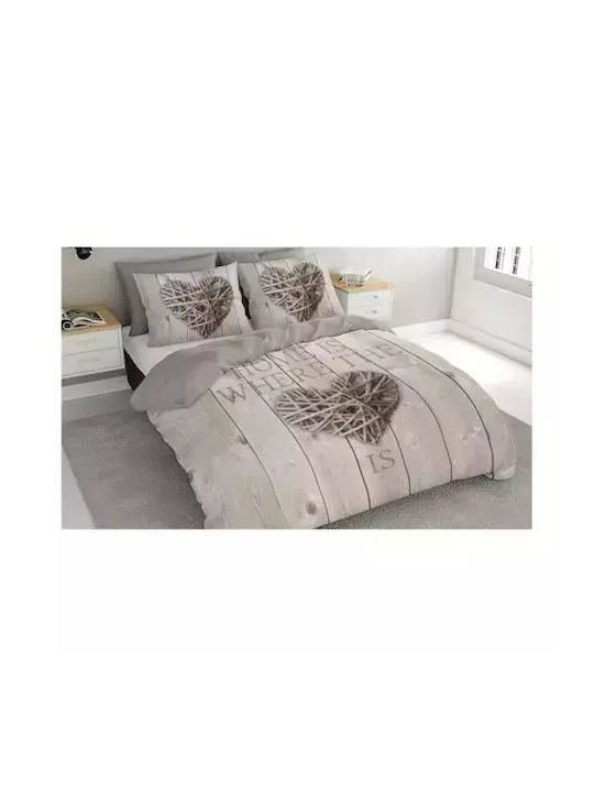 Nightlife Комплект Плик за Завивка Кинг Сайз с 2 Калъфки 240x200 White/gray
