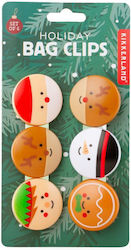 Kikkerland Weihnachtsaccessoires Charakter Tasche Clips Set 4 Stück