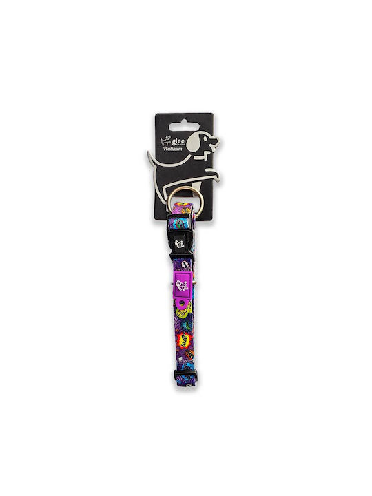 Glee Περιλαίμιο Ιμάντα Σκύλου Purple Boom Small 1.5cm X 30-45cm