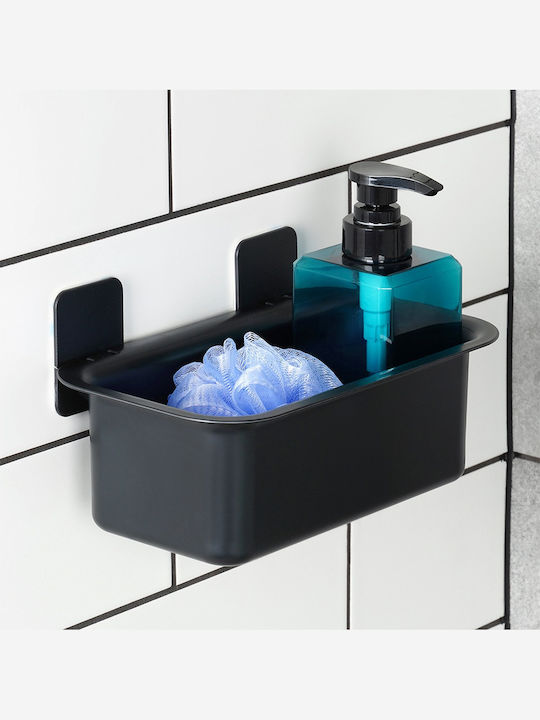 Orion An der Wand montiert Badezimmerregal Kunststoff 23.5x13.5x11.5cm Schwarz