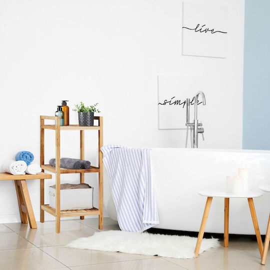 Relaxdays Επιδαπέδια Ραφιέρα Μπάνιου Ξύλινη 81x35x35cm Καφέ