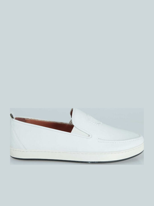 Кожа Мъжки Slip-On Бели