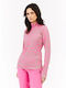 Winter Women's Fleece Blouse with Zipper Foxy Pink