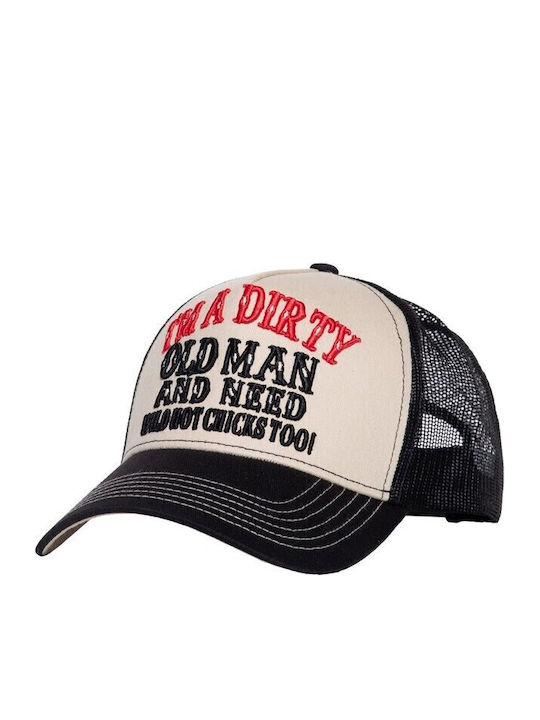 King Kerosin Καπέλο I''m A Dirty Old Man Cap Black&offwhite