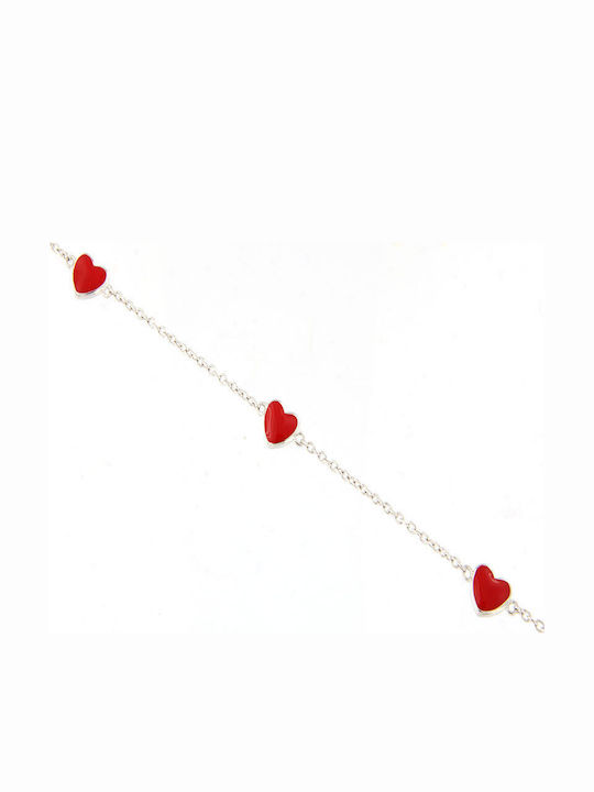 Ios Kids Bracelet from Silver with Heart & Stones
